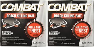 Combat Roach Killing Bait, Large Roach Bait Station, 8 Count (2 Pack)
