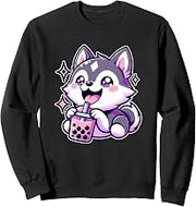 Pastel Goth Alaskan Klee Kai Dog Bubble Tea Sweatshirt