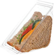 ECO PRODUCTS Compostable Take Out Wedge Sandwich Containers, Case of 500, Clear Disposable PLA Plastic, Take Out Box W/Lid, PLA Is a Renewable Material Made from Plants, ASTM Compliant, BPI-Certified