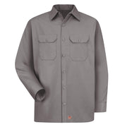 Men's Utility Uniform Shirt by Red Kap – Cotton Blend, Silver, Model ST52SV RG 4XL