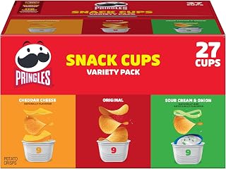 Pringles Potato Crisps Chips, Lunch Snacks, Snack Cups, Variety Pack, 19.3oz Box (27 Cups)