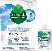 Seventh Generation Dishwasher Detergent Powder + Rinse Aid, Free & Clear