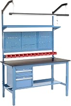 60"W x 36"D Workbench by Global Industrial – 60"W x 36"D, Steel, Blue, Model 319327BL