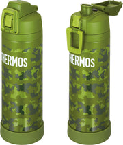 Vacuum Insulated Sports Bottle with Strap 0.3 gal (1 L) Khaki Camouflage Cold Only by THERMOS – 33.8 Ounces, 1.0 liters, Stainless Steel, Khaki Camouflage, Model FJI-1001 KK-C