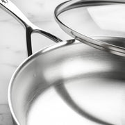 5-Plus 12.5-inch Stainless Steel Fry Pan with Glass Lid by Demeyere – 12.5-inch, Stainless Steel, Model 1015883