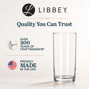 Heavy Base Drinking Glasses Set of by Libbey – 15.5 oz, 15.5 ounces, Glass, Heavy Base, Pack of 8