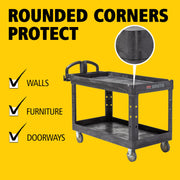 Rubbermaid Commercial Products Black / Large / 2-Shelf Utility Carts