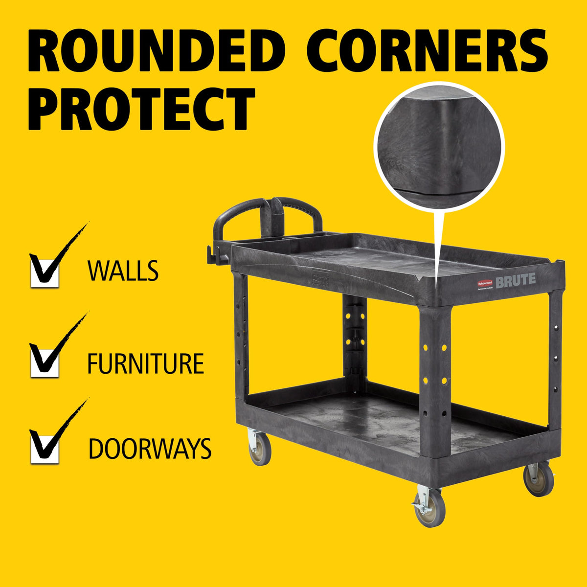 Rubbermaid Commercial Products Black / Large / 2-Shelf Utility Carts
