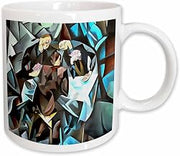 3dRose Three Men Playing Cards Geometric Art After Rockline 15oz Mug