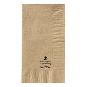 Hoffmaster 180430 Earth Wise Kraft Dinner Napkin – 2 Ply, 1/8 Fold, 17" Length x 15" Width, Natural (Packs of 1000)