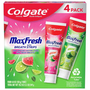 Maxfresh Toothpaste with Breath Strips by Colgate – 4.8 Ounce (Pack of 4), Pack of 4
