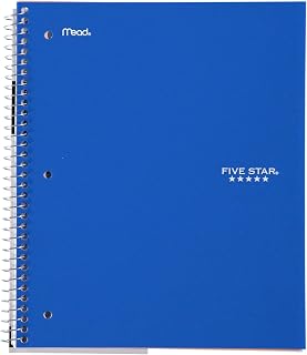 Five Star Spiral Notebooks, 1 Subject, College Ruled Paper, 100 Sheets, 11" x 8-1/2", Color Selected For You, 1 Count (06206)