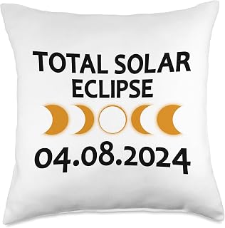 Solar Eclipse America 04.08.2024 Spring USA Totality Throw Pillow, 18x18, Multicolor