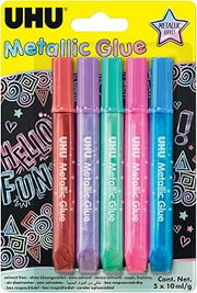 UHU 5 x 10ml Metallic Glitter Glue Tubes