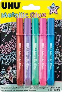 UHU 5 x 10ml Metallic Glitter Glue Tubes