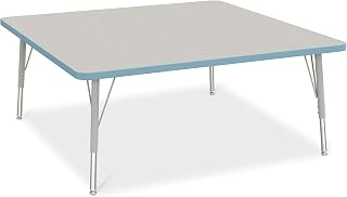 Jonti-Craft Berries 6418JCE131 Square Activity Table - 48" X 48", E-Height - Freckled Gray/Coastal Blue/Gray