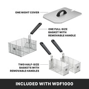 Deep Fryer with 10 lb Capacity by Waring – 10 Pound Capacity - 120V, Stainless Steel, Silver, Model WDF1000BD