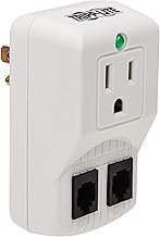 TRIPP LITE 1 Outlet Portable Surge Protector, Wall Mount Direct Plug-in, Tel/Modem, & $10K INSURANCE (TRAVELCUBE)