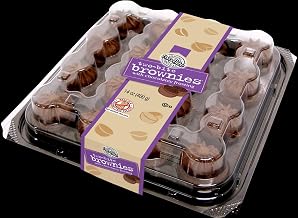 Two Bite Party Platter Brownies with Chocolate Frosting, 14 Ounce - 12 per case.