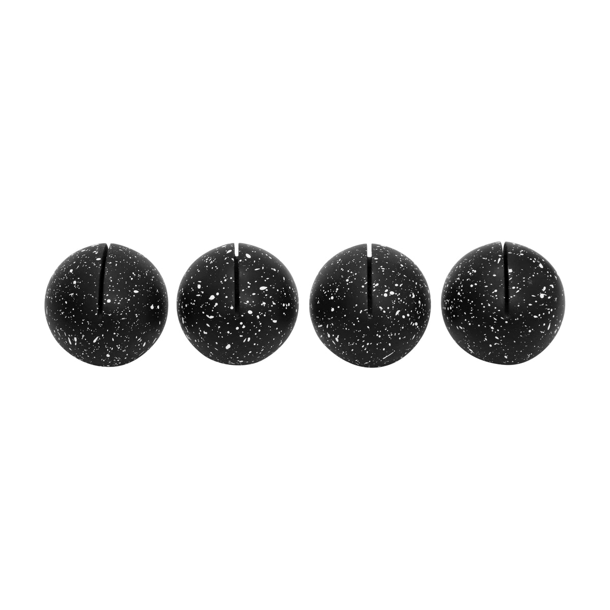 Gabby Speckled Black Round Card Holder - Set of by TOV Furniture – Concrete, Black, Pack of 4, Model TOV-C18707