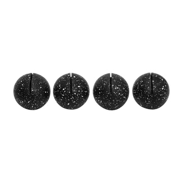 Gabby Speckled Black Round Card Holder - Set of by TOV Furniture – Concrete, Black, Pack of 4, Model TOV-C18707