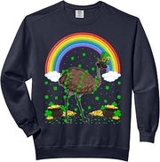 Rainbow Irish Shamrock Emu Bird St. Patrick's Day Comfort Colors Adult Sweatshirt