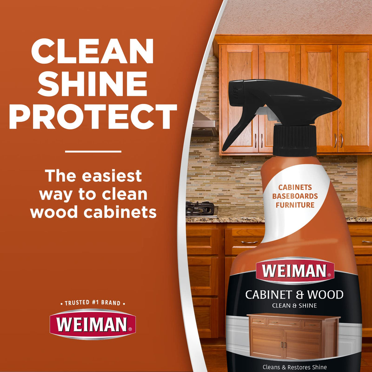 Cabinet and Wood Cleaner by Weiman – 16 fl oz (Pack of 4), Pack of 6, Model 332PK2