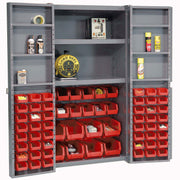 Deep Door Bin Cabinet by Global Industrial – 16 Gauge Steel, Grey, Model 662138RD
