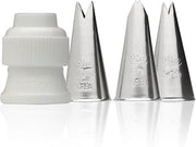 Ateco 382-4 Piece Leaf Decorating Tube Set, Includes Stainless Steel Tips: 67, 349, 352 & One Standard Coupler