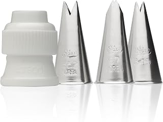 Ateco 382-4 Piece Leaf Decorating Tube Set, Includes Stainless Steel Tips: 67, 349, 352 & One Standard Coupler