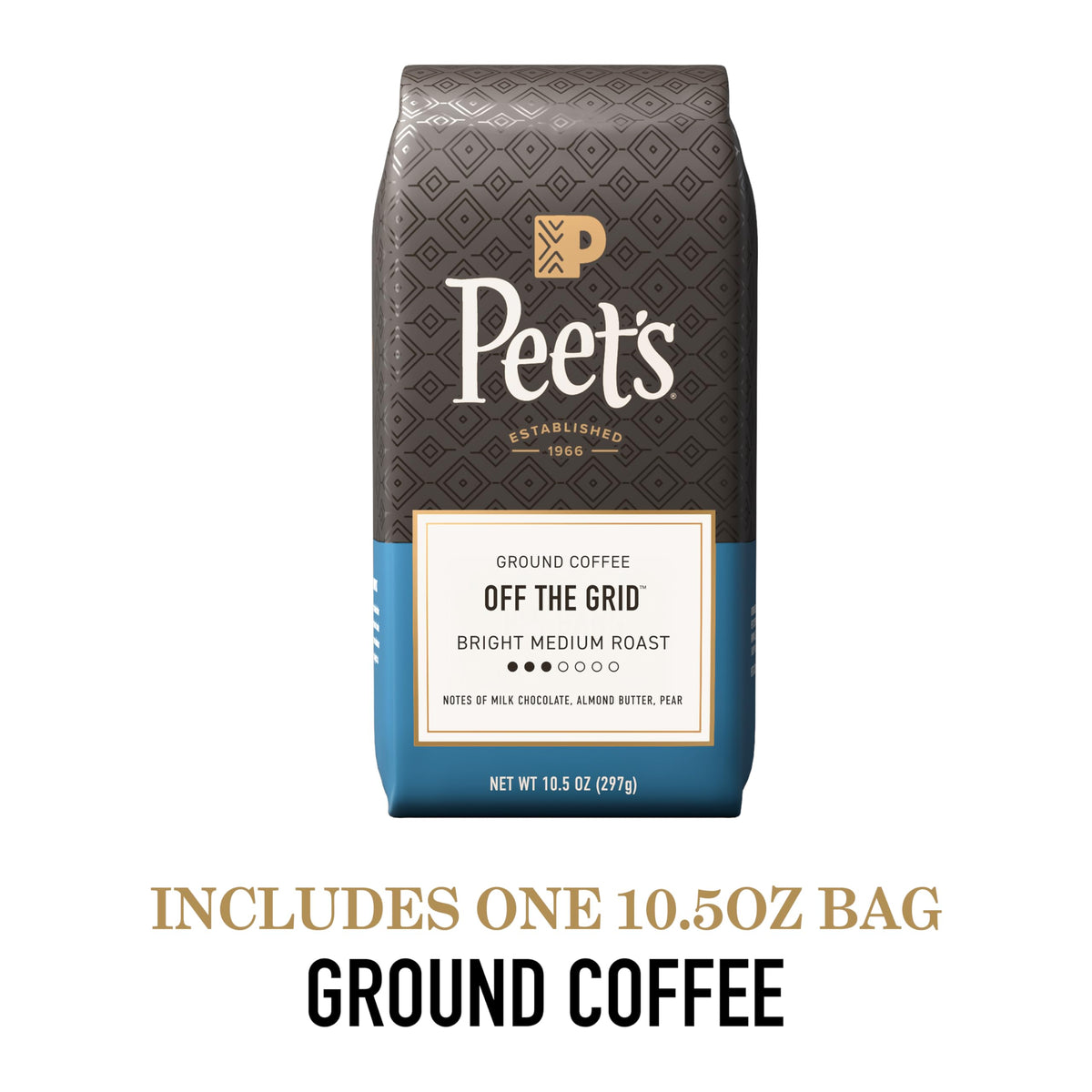 Ground Coffee Medium Roast by Peet's Coffee – 10.5 Ounce (Pack of 1), Model 0785357027657