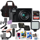 ZS99 Digital Camera (Black) Bundle + Accessory Package with 64GB Memory by Panasonic – Black, Pack of 22, Model BH52-ZS99BLK-71626