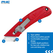 Pacific Handy Cutter S4L Safety Cutter / Red / 1 Utility Knives