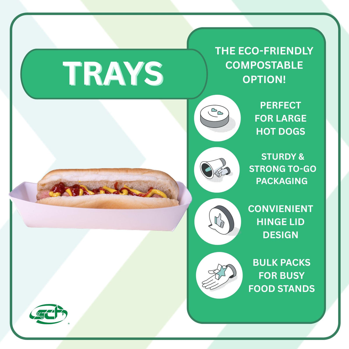 Southern Champion Tray 0709 Paperboard White Hot Dog Tray – 7" Length x 2-3/4" Width x 1-1/2" Height (Case of 1000)