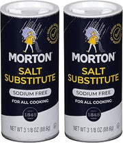 Morton Salt Substitute, Sodium Free, Salt Substitutes with No Sodium, 3.125oz, 2 Pack