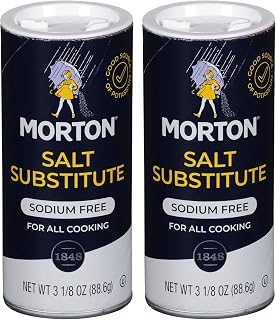Morton Salt Substitute, Sodium Free, Salt Substitutes with No Sodium, 3.125oz, 2 Pack