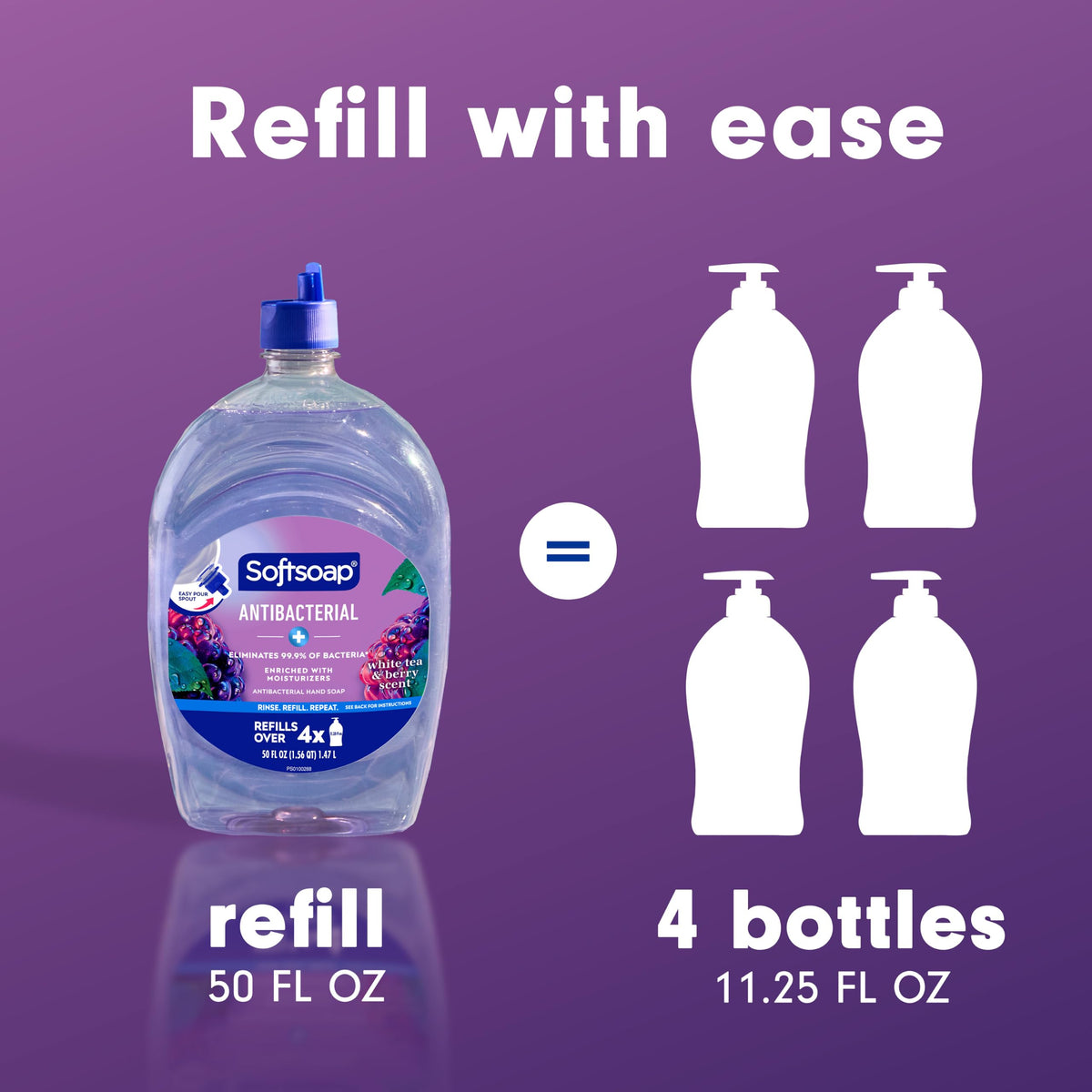 Antibacterial Hand Soap Refill by Softsoap – 50 Fl Oz (Pack of 1), Clear, Model US05259A