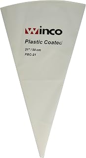 Winco Pastry Bag Cotton with Plastic Coating, 21-Inch,White,Medium | Great for Icing, Frosting, Pastries and Cake Decorating