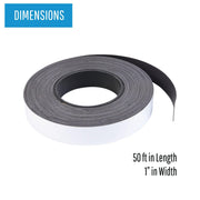 MasterVision 1" x 50' / White / NILL Magnetic Tape