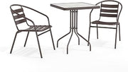 Flash Furniture 23.5 in Aluminum Square Table | Durable Construction, Commercial Use