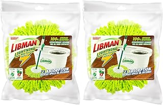 Libman Lightning Spin Mop Microfiber Refill Heads, 2 Pack