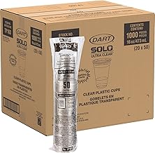 Solo Ultra Clear 16 Oz Plastic Cold Cup, TP16D (1,000 Count)