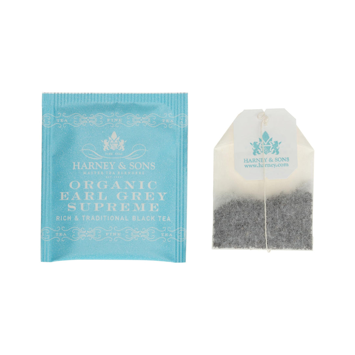 Organic Earl Grey Supreme Tea Bags by Harney & Sons – 50 Count (Pack of 1), Blue, Model 16131