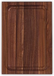 John Boos BBQ Series Rectangular Wooden Walnut Cutting Board 18”x12” | 1.5” Thick, 7-lb Reversible Butcher Block with Juice Groove, Edge-Grain & Finger Grips – Made in the USA