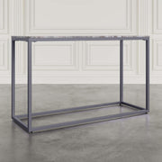 Wynn 50" Modern Luxe Solid Marble Sofa Console Table by Jofran Inc. – Marble, Grey Marble, Model 2568-4