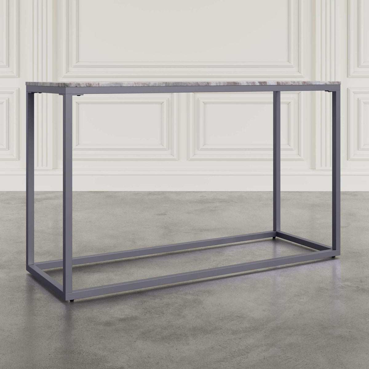 Wynn 50" Modern Luxe Solid Marble Sofa Console Table by Jofran Inc. – Marble, Grey Marble, Model 2568-4