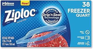Ziploc Freezer Bag, Quart Value Pack, 40-Count (Pack of 9)