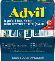 Ibuprofen, 200mg (50 Packets of 2 Coated Tablets) 50 ea (Pack of 3) by Advil – Pack of 3