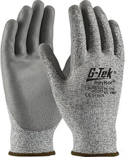G-Tek 16-150/L, Seamless Knit PolyKor® Blended Glove with Polyurethane Coated Flat Grip on Palm & Fingers