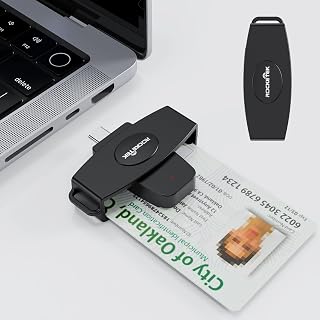 CAC Card Reader Type C, DOD Military USB C Common Access CAC Reader Type C Smart Card Reader Compatible with Windows, Mac OS, Mini Portable Smartfold Plug and Play
